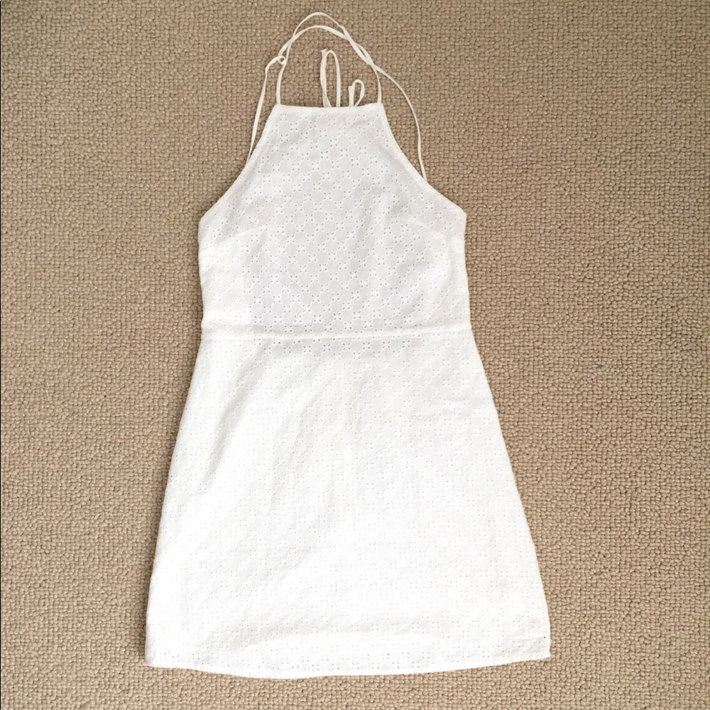 Halter top white dress.